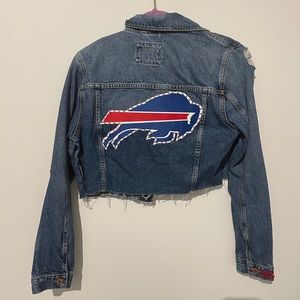 Custom Bills fan denim crop jacket
